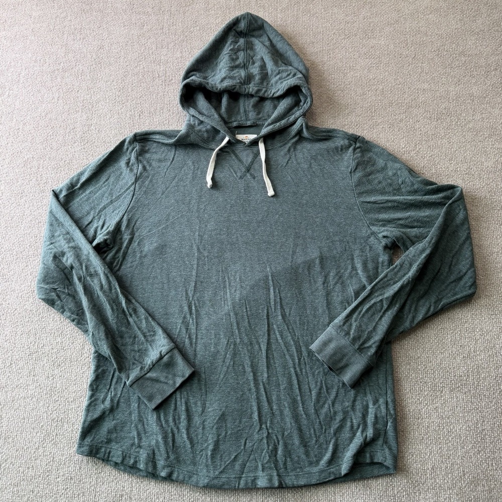 Marine Layer Pullover Shirt Hoodie Lightweight Teal Men's Size Large - Picture 2 of 8